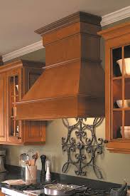 designer wood range hood, square
