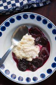 Baked Rice Pudding With Plum Compote Recipe Rice Pudding Baked Rice Pudding Baked Rice