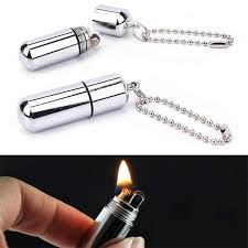 Waterproof Keyring Flint Capsule Match Lighter Lighter Tactical Knives Folding Survival