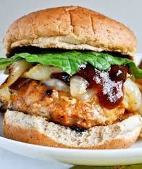 This burger is light on calories without sacrificing flavor! Bbq Chicken Burgers Recipe Chicken Burgers Recipe Chicken Burgers Ground Chicken Recipes