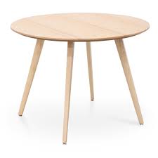 Kate and laurel bellmead wood round pedestal dining table, natural and gray. Halo 100cm Round Wooden Dining Table Natural Interior Secrets