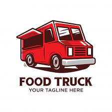 Food Truck Logo With Red Food Truck Vector Illustration Isolated Food Truck Menu Food Truck Design Logo Food Truck