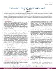 It is therefore essential that data Pdf Strategies For Selecting A Research Topic