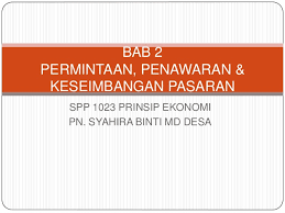 Nota ringkas yang tepat dan padat. Bab 2 Permintaan Penawaran Kesimbangan Pasaran