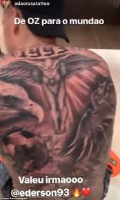 If anything, the loyalty £37million signing sane has shown to the etihad outfit will reassure. Manchester City Keeper Ederson Adds To Tattoo Collection With Lion Eagle And Goalkeeper Gloves Daily Mail Online