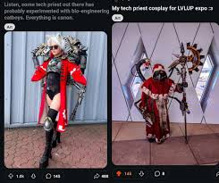 FEMBOY MECHANICUS?!? 🥵🥵 UPVOOOOOOT!! Cool lore accurate cosplay? ok I  guess :| : rHorusGalaxy