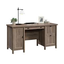 Sauder computer desks come in many sizes and styles. Sauder Costa 59 055 In Washed Walnut Computer Desk With File Storage 428727 The Home Depot
