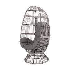 adaline outdoor wicker swivel egg chair with cushion light brown beige walmart com walmart com outdoor wicker lounge chair outdoor egg chair