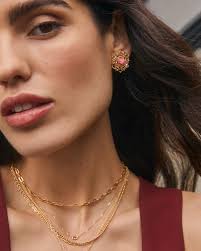 Kendra Scott Mallory Rose Statement Earring Gold Multi Mix