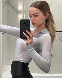 Dove Cameron Selfie in a Sheer Top! - The Nip Slip