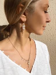 Moonstone Necklace, Rainbow Moonstone, Bridal Jewelry, Bridal Necklace,  Wedding Necklace, Moonstone Jewelry, Gift for Her