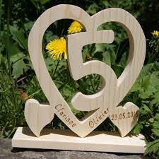 Cadeaux Coeur Noce De Bois 5 Ans De Mariage Cadeau Deco Original Fait Main Idee Cadeau Noce De Bois
