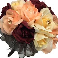 Maybe you would like to learn more about one of these? Burgundy Peach Coral Yellow Rose Bouquet Wedding Fall Wedding Flowers Cheap Bridal Bouquets Silk Bridesmaid Bouquets Artificial Wedding Bouquets Two Dozen Roses Thebridesbouquet Com