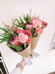 Melbourne Flower Delivery This Posy Includes A Stunning Protea Alstromeria Carnation Celosia Rose And Tuli Flower Delivery Flower Road Flower Arrangements