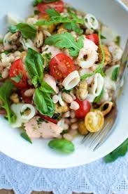 Salade De Haricots Et Fruits De Mer A L Italienne Salade Haricot Recette Italienne Salade