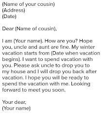 Use the words from ex.1 to complete the text. Write A Letter To Your Cousin Inviting Him Spend Winter Vacation With You Brainly In
