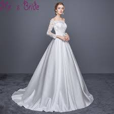 Illusive long sleeve lace flower sheath wedding dresses simple satin wedding gowns. Wedding Dresses Long Sleeve Satin Wedding Dresses