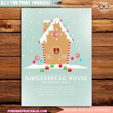 Gingerbread House Party Invitation Printable Pink Nerd Printables Gingerbread House Parties Gingerbread Party Invitation Christmas Party Invitations
