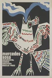 Mercedes Sosa Retro Cartel Poster
