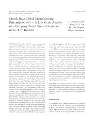 Contact form mattel (m) sdn.bhd. Pdf Mattel Inc Global Manufacturing Principles Gmp A Life Cycle Analysis Of A Company S Voluntary Code Of Conduct