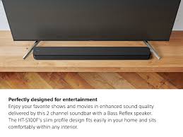 The sony hts100f is a 2.0 soundbar system and doesn't have height channels and atmos support. Sony 2 0inch 120w Single Soundbar With Bluetooth Ht S100f Buy Online At Best Price In Uae Amazon Ae