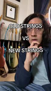 #stitch with @Singular Sound Basically I think there is a difference  between old strings and new strings for guitar. But sometimes you can use  old strings to your advantage (especially