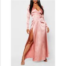 Dusty Pink Satin Dress Sefif Com Br