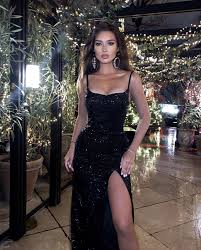 Beautiful Mermaid Scoop Neck Black Sequins Long Prom Evening Dresses With Split 936 Muttie Dresses Online Store Powered By Storenvy