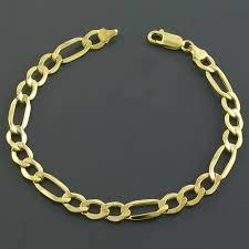 Gold has long been known as a metal that represents love, compassion our signature natural hematite beaded men's bracelet featuring a central 14 karat gold roundel with prong set natural blue ceylon sapphires. 14k Gold Men S Figaro Bracelet 8 5 Only 598 00 Top 50 Jewelry Gifts