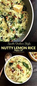 Nutty Lemon Rice Recipe Recipes Vegan Cooking Indian Food Recipes