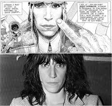 J'aurai attendu 35 ans pour apprendre que ce fameux portrait de Jerry  Cornelius que j'ai croisé au moins cent fois dans le Garage Hermétique de  Moebius était inspiré d'une certaine Patricia Lee