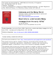 Beli baju couple bertiga online berkualitas dengan harga murah terbaru 2021 di tokopedia! Pdf Dead Letters Undeliverable Malay Messages From The 1870s Jan Van Der Putten Academia Edu