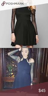 Oh My Love Black Mesh Cold Shoulder Skater Dress In 2020 Dresses Fit And Flare Dress Going Out Dresses