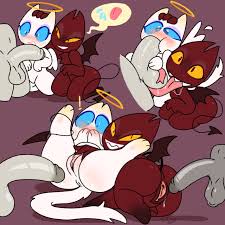 Rule 34 - Angel Anthro Anus Ass Ball Lick Balls Big Balls Big Butt Big  Penis Blue Eyes Blue Sclera Blush Bodily Fluids Clitoris Covering Covering  Mouth Demon Digital Media (artwork) Disembodied