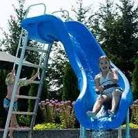 Cyclone swimming pool slide cyclone pool slide >>> this compact little slide fits on virtually any deck required deck space: All Swimming Pool Slides For Inground And Above Ground Pools