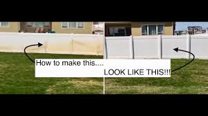 While this works for white vinyl fencing, using bleach to clean your fence may affect the color of the panels if they are anything other than white. How To Clean Vinyl Fence Goofoff Rustaid Review Youtube