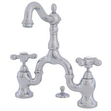 A classic that is sure to withstand the fads of fashion and design for years to come. High Spout Bridge Style Sink Faucet Metal Cross Handles Bathroom Faucets Sink Faucets Bathroom Sink Faucets