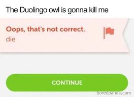 U'll die when i say u can die. 30 Hilarious Duolingo Memes Bored Panda