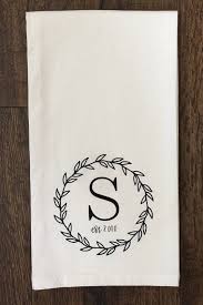 Monogram Tea Towel Personalized Tea Towel Wedding Year Tea Towel By Rubyandtwo On Etsy Https Www Etsy Tea Towels Diy Personalized Tea Towel Monogram Towels