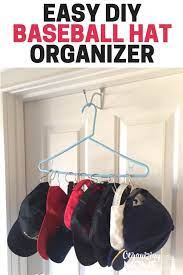 How To Organize Your Baseball Hats For A Dollar Organize Baseball Hats Baseball Hat Storage Hat Organization