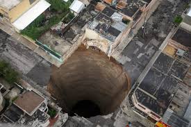 massive sinkhole swallows part of