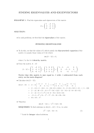 If t is a linear transformation from a vector space v over a field f into itself and v is a vector in v that is not the zero vector, then v is an eigenvector of t if t (v) is a scalar multiple of v. Http Lcwu Edu Pk Ocd Cfiles Statistics Stat 504 Solutioneigen Pdf