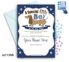 I have personally vetted every single one of these printables. Boy Sausage Dog Navy Blue Baby Shower Invitation Printable Dachshund Baby Shower Card For A Baby Shower Navy Blue Diy Brown Dog Oz113nb Adly Invitations And Digital Party Designs