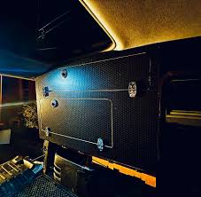 DIY cabinet made with an ultralight plywood with a hexagonal coating.