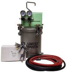Spray Outfit With Anest Iwata Pet 10 Pressure Tank W101 Spray Gun Plastic Liner And 1 Each 25 Fluid And Air Hose Glueplace