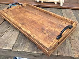 Rustic Wooden Serving Tray Made From Reclaimed By Palletgenesis Wood Pallets Pallet Tray Wood Pallet Projects