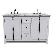 Browse our large selection of bathroom vanity products today! Bellaterra Home Plantation 55 In W X 22 In D Double Bath Vanity In White With Marble Vanity Top In White With White Rectangle Basins Bt100 55 Ga Wm The Home Depot