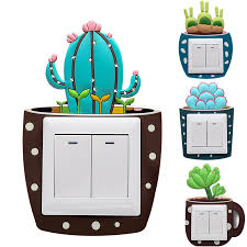 Night Light Switch Cover Sticker Glow In The Dark Wall Stickers Home Decoration For Kids Room Cactus Shape Sticker Cover Decal Wall Stickers Aliexpress