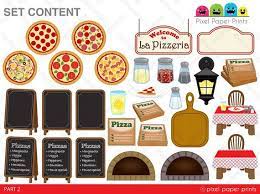 La Pizzeria Boys Clip Art And Digital Paper Set Pizza Etsy Print Planner Paper Crafts Clip Art