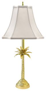 Palm Tree Table Lamp Polished Brass With Black Shade Tropical Table Lamps By Eurocraft Home Decor In 2020 Lamp Tropical Table Lamps Table Lamp